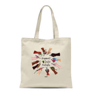 print-on-demand tote for nonprofit org indie sellers guild